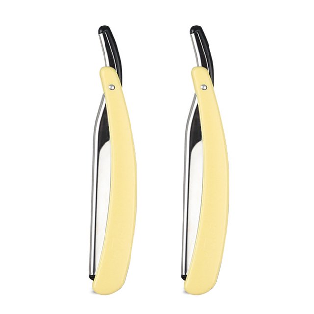 Stainless Steel Straight Edge Haircut Razor Folding Straight Razor Single Edge Replaceable Blade Fits All Double Edge Razor Blades
