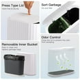 thumbnail image 2 of Small Bathroom Trash Can with Press Type Lid, Toilet Brush and Holder Set,Slim White Bathroom Garbage Can, Slim Narrow Trash Bin 2.6 Gallon Garbage Bin, 75Counts Trash Bags, 2 of 13