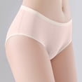 thumbnail image 2 of Alun Fashion Jacquard Design Women's Panties Mid Waisted Menstrual Crotch Leak Proof Underwear Comfort Thin Breathable Stretchy Briefs Pink L, 2 of 3