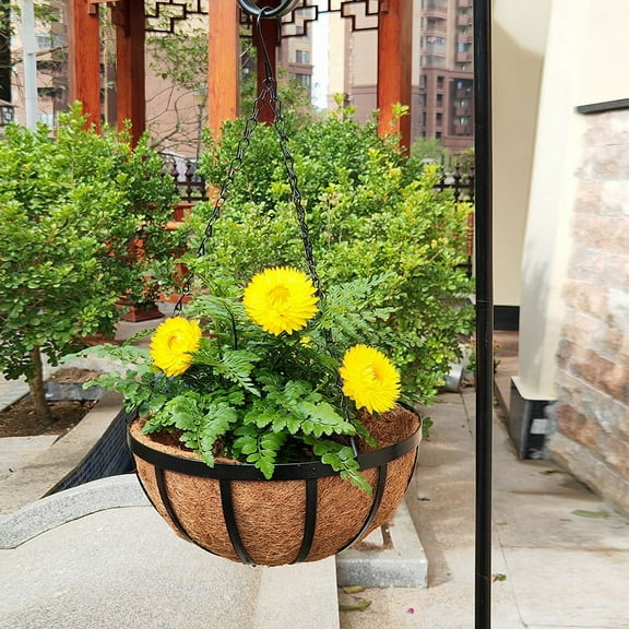 Nrmrqz Hanging Planters for Outdoor Plants,Natural Coir Liner Hanging Planter Basket for Indoor/Outdoor Plants, Perfect for Plants in Garden Decor