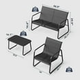 thumbnail image 6 of Asofer 4-Piece Patio Furniture Set with Coffee Table for Poolside, Porch, Lawn, Black, 6 of 11
