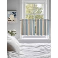 thumbnail image 4 of Half Window Curtains 24 Inches Long, Blue Brown Beige Window Treatment Curtain Drapes, Boho Farmhouse Abstract Stripes Art Short Curtains Tiers for Kitchen Over Sink, 27.5"x24", 2 Panels, 4 of 7
