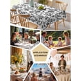 thumbnail image 6 of Black Flower Tablecloth Rectangle Table Cloth 52x70, Waterproof Tablecloth Outdoor Table Cloth, Vintage Farmhouse Boho Leaf Spring Plant Washable Table Cover for Kitchen Dinning Party, 6 of 8