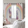 thumbnail image 2 of Purple Butterfly Blackout Curtains for Bedroom - 84 Inch Long Light Blocking 2 Panels Set, Cute Rainbow Spring Floral Botanical Thermal Insulated Living Room Drapes Grommet Window Curtains 52"x84", 2 of 8