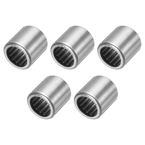 Uxcell 5 Pack Needle Roller Bearings, HK1522 Bore 15mm OD 21mm 22mm Width Steel Track Roller Bearings Open End for Mower, Lawn Tractor, Automotive
