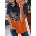 thumbnail image 2 of Womens Striped Color Block Short Sleeve Causal Blouses T Shirts Tops, 2 of 4