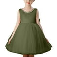 thumbnail image 1 of Bwiyojiz Robe Formelle pour Enfants Tailles 100-150 Sans Manches en Mousseline Princesse, Vert, 1 of 4