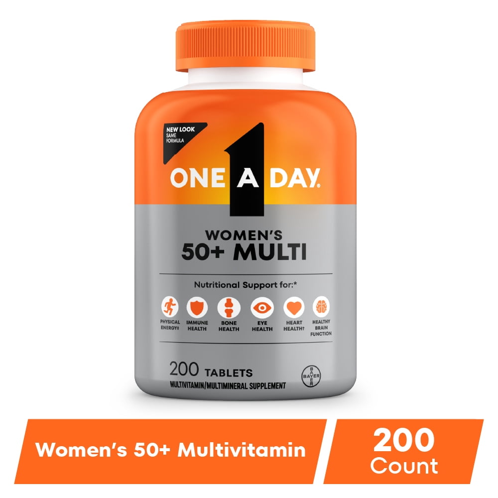 (2 pack) One A Day Multivitamin for Women 50 and Over, Women’s Vitamins for Bone Health, 200 Count