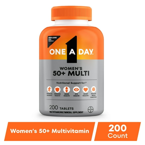 One A Day Multivitamin for Women 50 and Over, Women’s Vitamins for Bone Health, 200 Count
