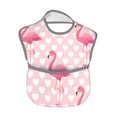 thumbnail image 2 of Susaid Cute Flamingo with Heart Print Bibs for Babies Toddlers Adjustable Waterproof Free Soft Durable Bibs for eating with Large Pocket Food Catcher, 2 of 8