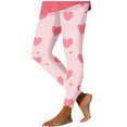 thumbnail image 2 of Gamivast Valentine's Day Leggings for Women Heart Printed Tummy Control Holiday Pants Trendy High Waist Pull on Legging Casual Party Stretchy Pant, 2 of 6