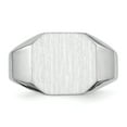 thumbnail image 4 of Finest Gold 14K White Gold 11.5 x 12.5 mm Open Back Signet Ring, Size 8, 4 of 5
