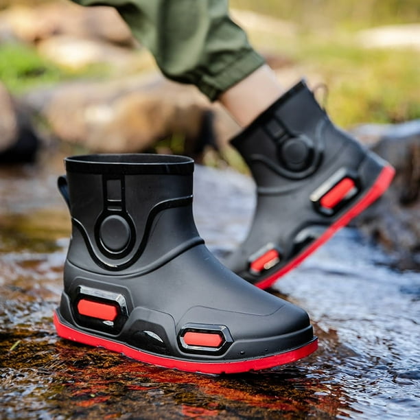 Botas de lluvia para hombre para pesca zapatos de goma aislantes botines para hombre impermeables botas de seguridad para el trabajo zapatos de cocina antideslizantes para hombre Walmart en linea