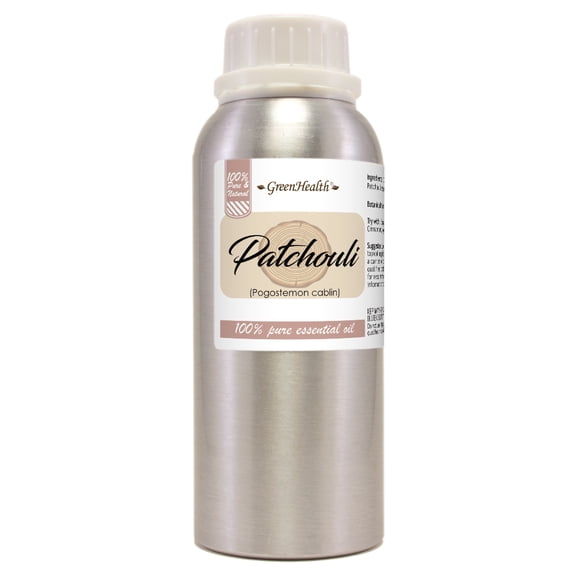 GreenHealth Patchouli – 8 fl oz (237 ml) Aluminum Bottle w/Plug Cap – 100% Pure Essential Oil