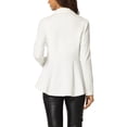 thumbnail image 3 of INSPIRE CHIC Blazer Gothique à Basque pour Femme, Col Rabattu, Ouvert à L'Avant, Ourlet Haut-Bas, L Blanc, 3 of 6
