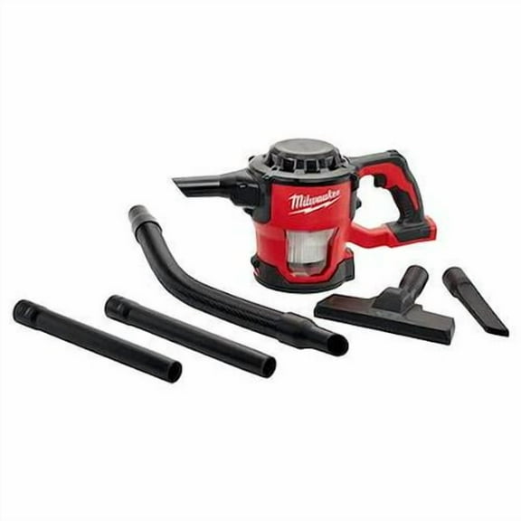 Milwaukee Tool M18 Compact Vacuum Kit, 4 ft Hose, 2 Extension Wands, Crevice Tool, Floor Tool, Hepa Filter