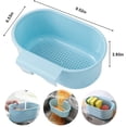 thumbnail image 2 of Cesta de colador de drenaje para fregadero, colador de fregadero multifunción, recolector de alimentos de cocina para filtrar residuos de cocina y lavar verduras y frutas (azul) ER, 2 of 5