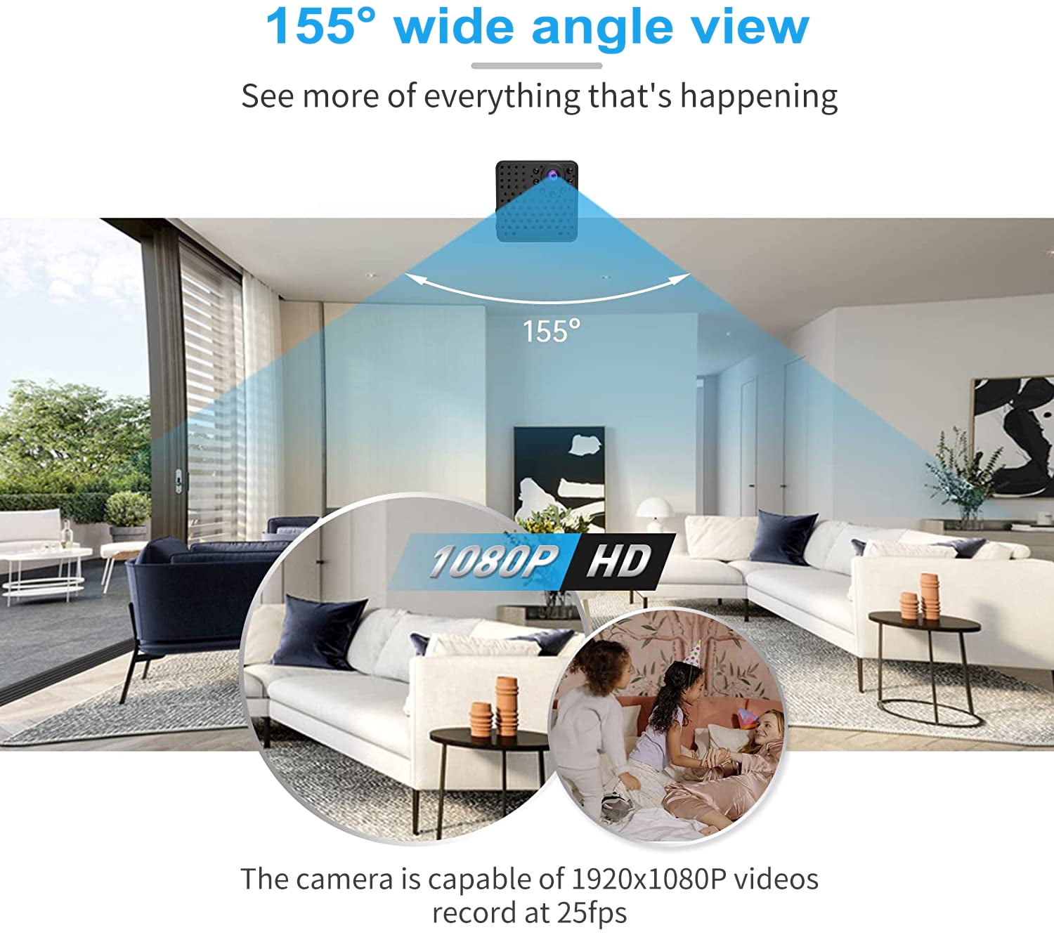 Mini Camera, 4K HD Wireless Small Cameras with Night Vision & Motion Detection, APP Control Nanny Cam for Home, Office, Baby, Pet Monitoring, 2.4GHz WiFi