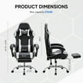 thumbnail image 3 of MCQ Ergonomic Swivel Gaming Chair with Headrest Lumbar Support for Home Office, Black and White, 3 of 9