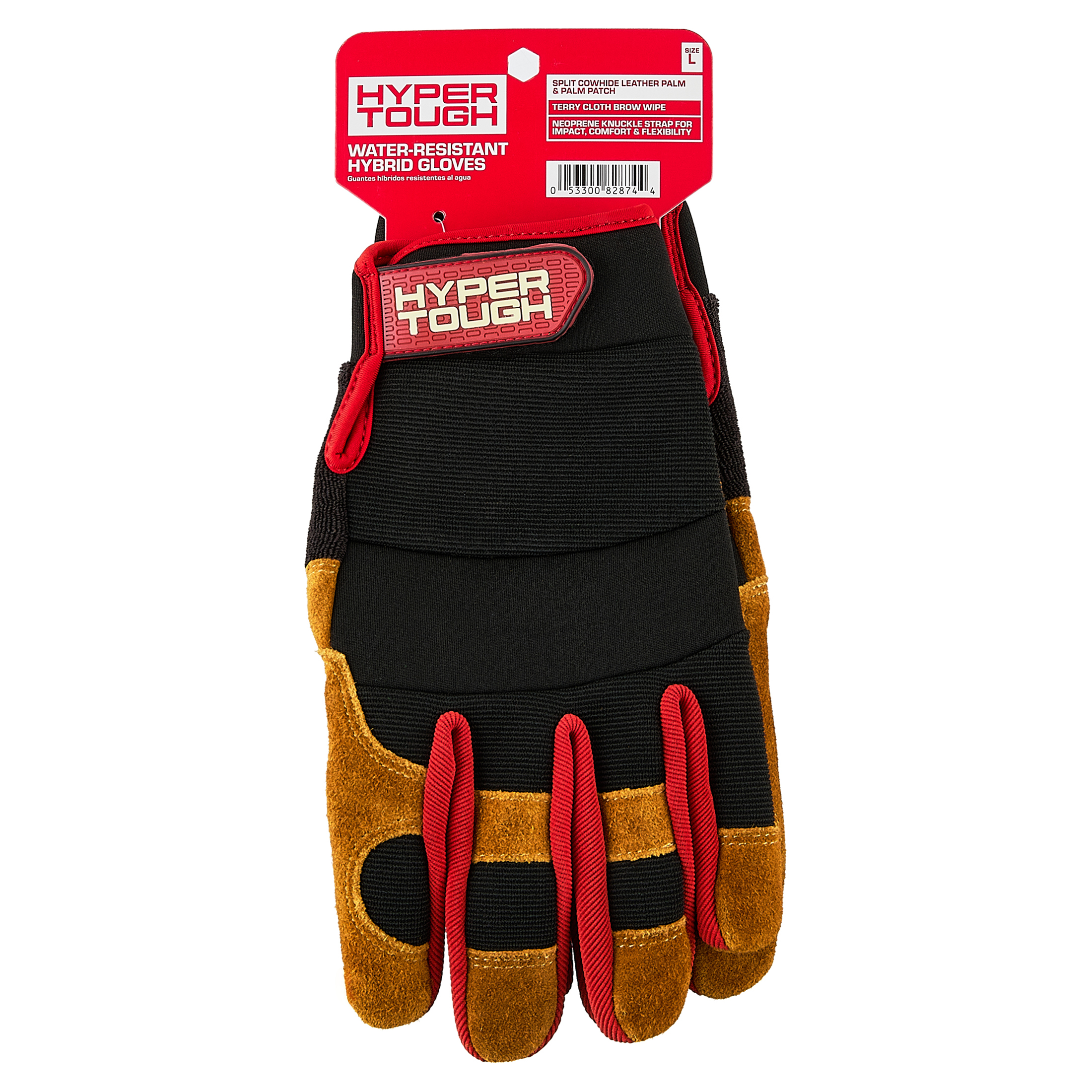 Hyper Tough Men's Split Cowhide Leather Work Gloves Large photo 7