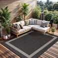 thumbnail image 5 of Outdoor Rug 8x10 Modern Outside Rugs For Patios Porches Waterproof Durable Washable Non-shedding  Easy-to-clean Indoor Area Carpet (8 X 10 Bordered - Dark Gray/light Gray), 5 of 8