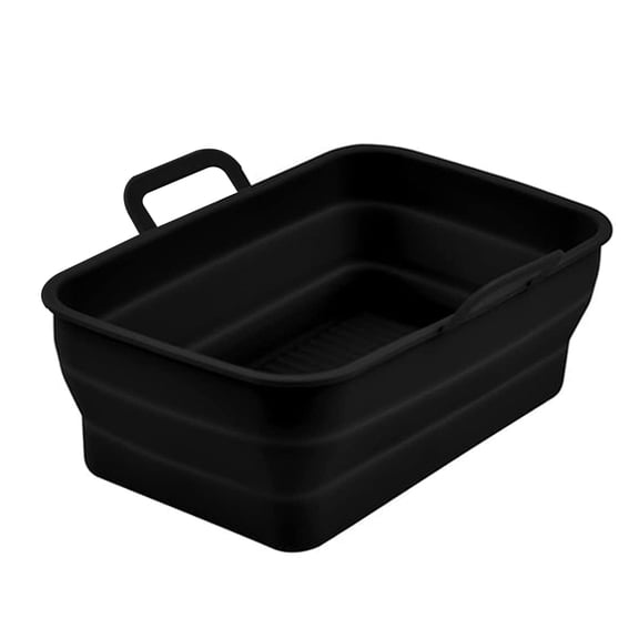 (Black) Silicone Pan Air Fryer Baking Pan
