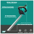 thumbnail image 3 of EastVita 22 inch cordless hedge trimmer 20V 2600 RPM with double acting blade, 3/5 inch cutting capacity tree trimmer weeder hedge kit, 3 of 8