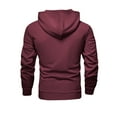 thumbnail image 5 of Dwelliawo Mens Hoodie Sweatsuit 2 Piece Solid Color Casual Hoodie Jogging Athletic Pant Set Sweat Fall Winter Suit with Pockets Wine M, 5 of 5