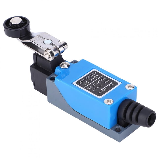 Interruptor de límite ME-8104, 250 V CA, 50-60 Hz, 115 V CC, palanca de rodillo ajustable, microinterruptor de 12 x 4 x 2,7 cm