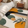 thumbnail image 4 of Boho Middle Century Runner Rug 2.7x5 FT, Non Slip Entryway Carpet, Abstract Orange Geometric Leaves Washable Soft Floor Carpet Entrance Mat Non-Shedding Throw Rug for Hallway Laundry Room Bedside, 4 of 9
