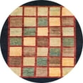 thumbnail image 1 of Ahgly Company Indoor Round Abstract Red Checkered Area Rugs, 7' Round, 1 of 6