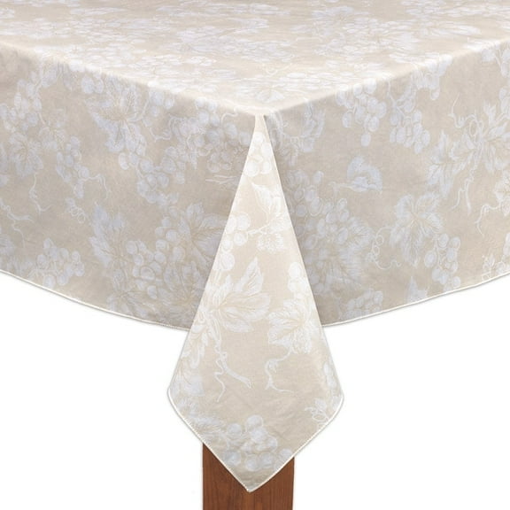 Lintex Linens Grapevine Indoor/Outdoor Vinyl Tablecloth Ivory 52"x52" Square