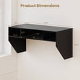 thumbnail image 3 of Costway Wall-Mounted Computer Desk Home Office Floating Study Table with Spacious Tabletop Black, 3 of 10