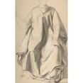 thumbnail image 2 of Romain Cazes 13x18 Black Ornate Wood Framed Double Matted Museum Art Print Titled - Figure in a Long Robe, Seated (1828-81), 2 of 5