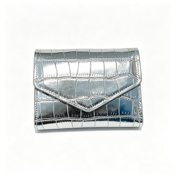 Silver Laser Women Wallet High Capacity Card Holder Coin Purses Fashion Business Credit Card Case