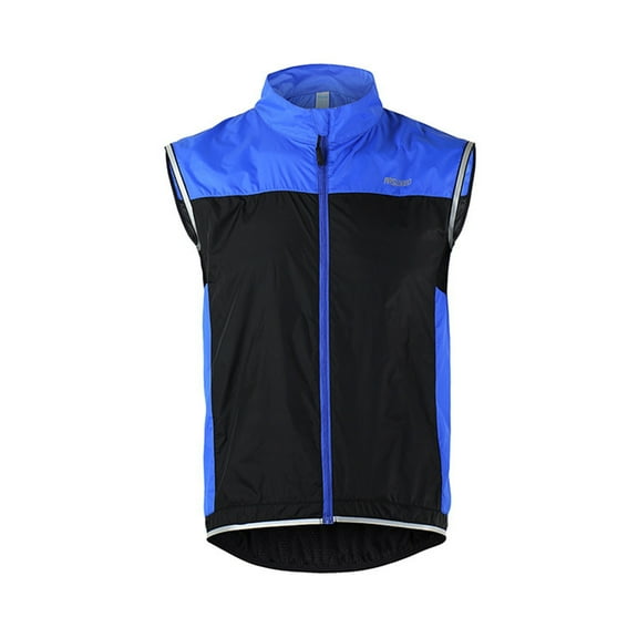 Men's Cycling Running Jacket Bike Windbreaker Vest Reflective Lightweight Windproof Coat