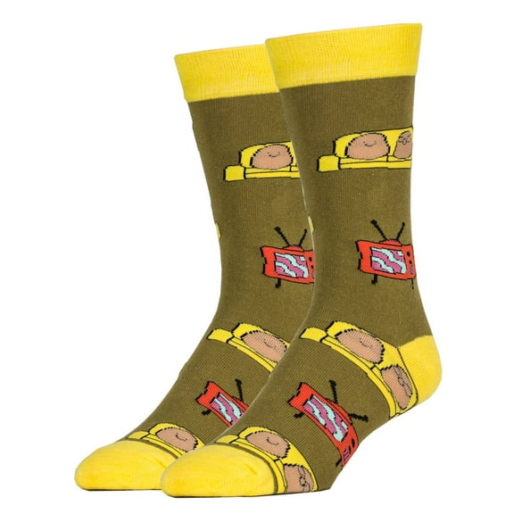 OOOH YEAH! Men's Novelty Crew Socks, Couch Potato Party