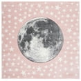 thumbnail image 2 of SAFAVIEH Carousel Kids Moon in the Stars Area Rug, Pink/Gray, 4' x 4' Square, 2 of 11
