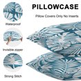 thumbnail image 5 of Throw Pillow Covers 20x20 Inch Set of 2, Palm Tree Monstera Waterproof Outdoor Pillow Covers, Cyan Blue Leaf Boho Botanical Tropical Decorative Cushion Pillowcases for Couch, Sofa, Bed, Garden, Patio, 5 of 9