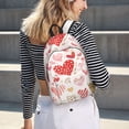 thumbnail image 7 of XMXT Backpack for School Work, Cartoon Style Love Print Canvas Bookbag Travel Bag for Women Men, M, 7 of 7