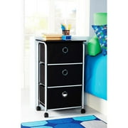 Mainstays 3-Drawer Cart, Black