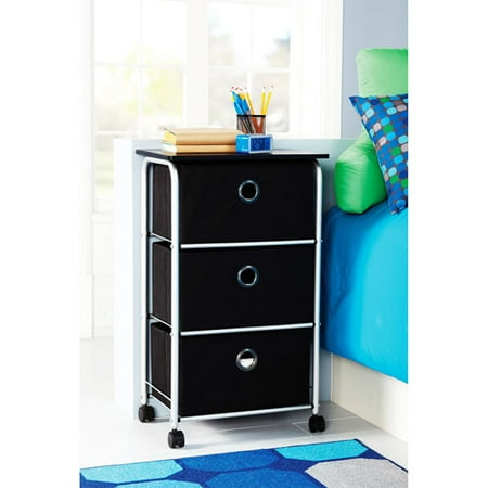 Mainstays 3-Drawer Cart, Black