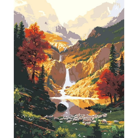JYLMOOD DIY Paint by Number for Adults, Easy Painting by Numbers for Gift Home Wall Decor 16”W x 20”L