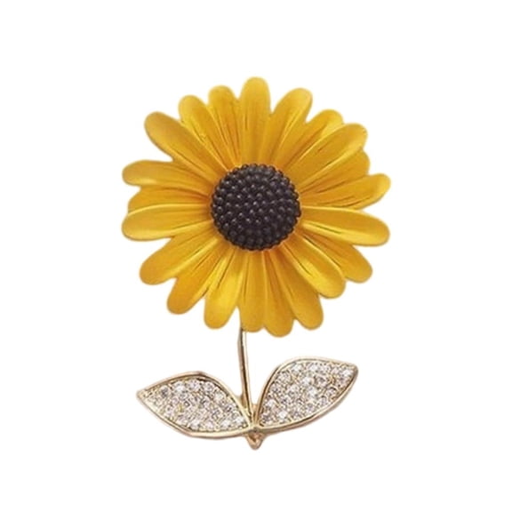 Lerpwige Versatile Sunflower Alloy Pin Multipurpose Decoration For Clothing Handbags Special Occasions Sturdy Wear