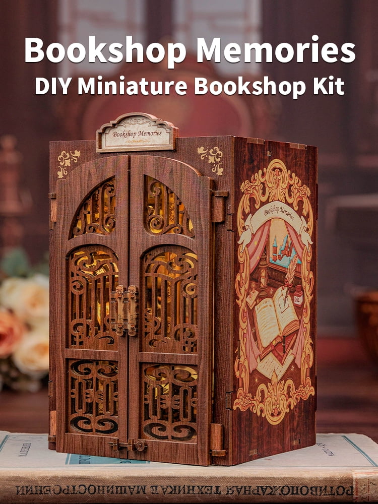 Tradeopia 3D Wooden Puzzle Bookshop Memories DIY Book Nook Kit
