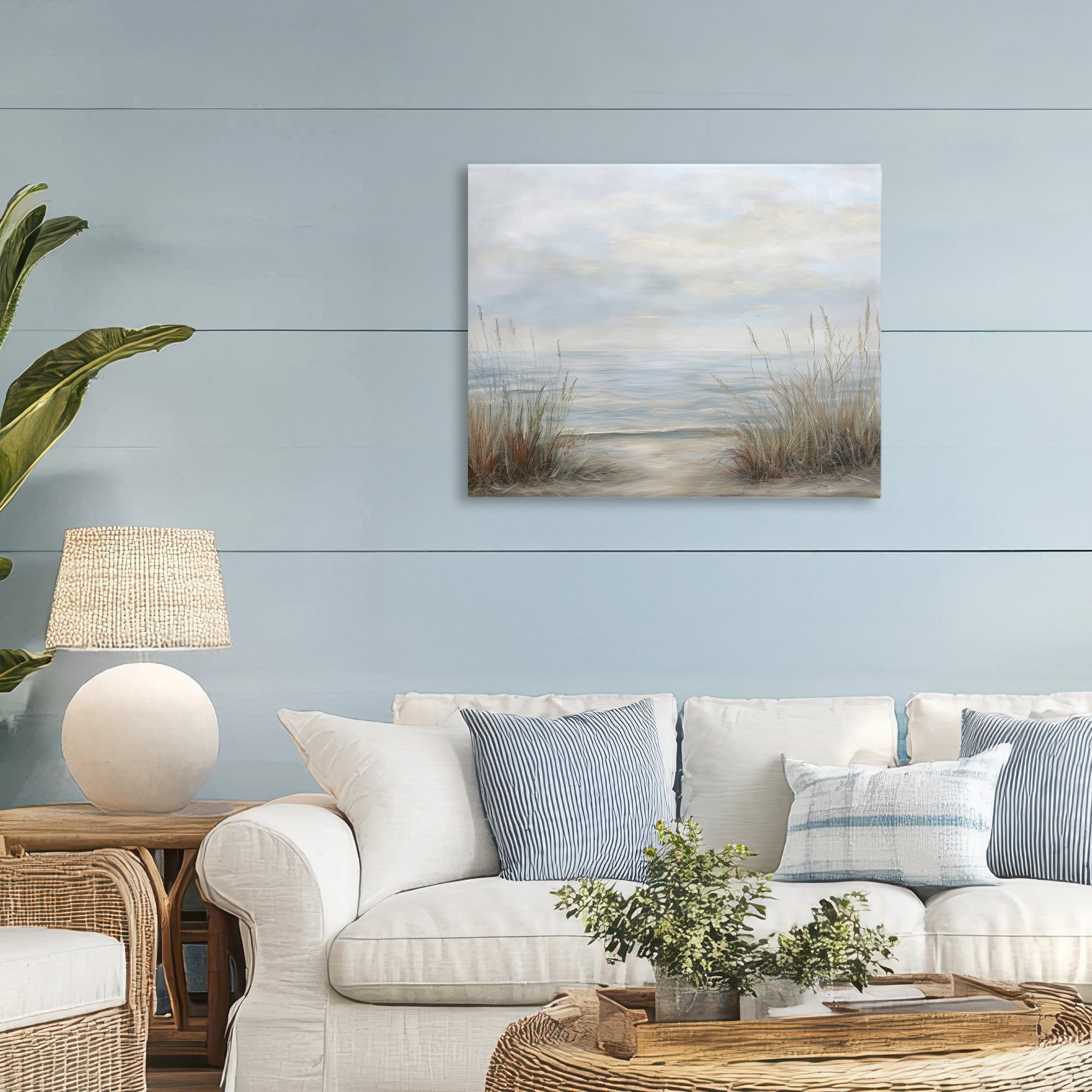 Stupell Industries Silent Beach with Seaside Dunes Canvas Wall Art, design by Petal Prints Design