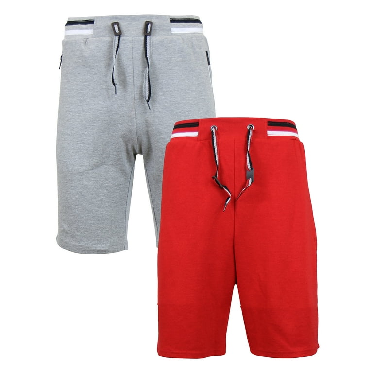 Men s lounge Tech Jogger Shorts with Zipper Side Pockets 2 Pack