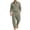 Army Green, variant on Delconic Mens Two Piece Outfit Long Sleeve Button Front Shirt and Drawstring Straight Leg Pants Casual Vacation Set Army Green L