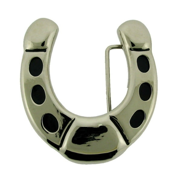 Horse Shoes Rock Rebel Logo Belt Buckle Silver Metal Rodeo Cowgirl Costume Texas Western Style New Big