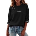 thumbnail image 6 of Girls Warm Undershirts Fleece Crew Neck Loose Fit Pullover Soft Long Sleeve Fall Winter Casual Outfits Black 5-6Years, 6 of 6